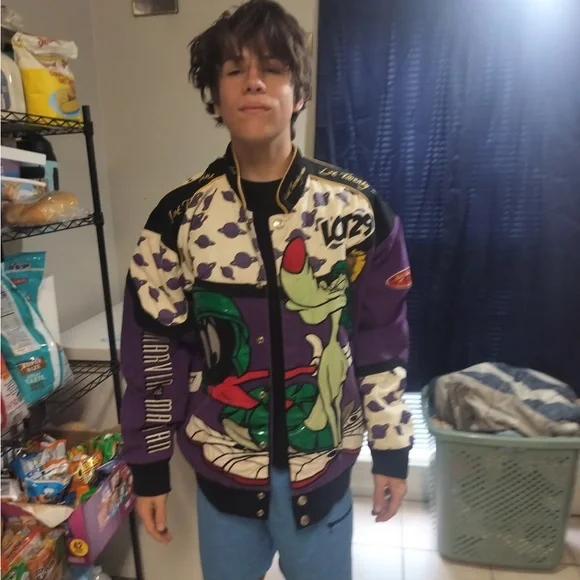 Warner Bros. Purple and Green Jean Jacket men’s large
